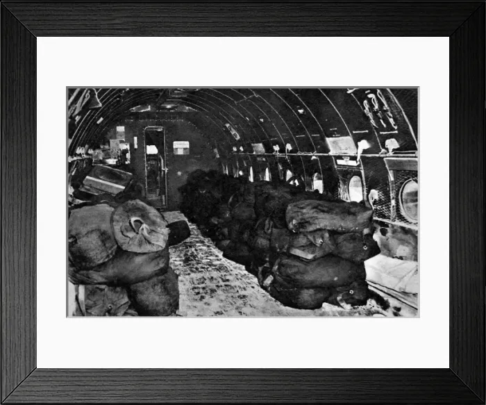 Framed Print : Interior of a Transport Airplane filled with coal, 1948 Framed Print : Interior of a Transport Airplane filled with coal, 1948