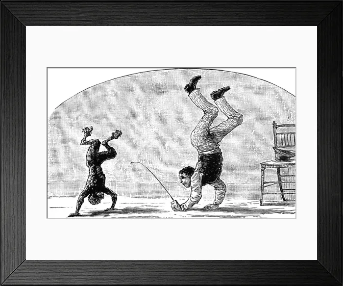 Framed Print : Training a monkey at the circus, c. 1888 Framed Print : Training a monkey at the circus, c. 1888