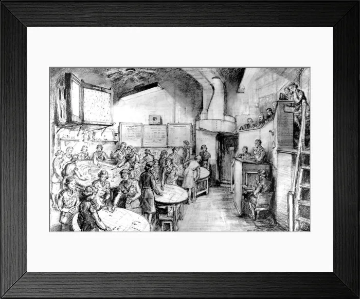 Framed Print : The Gun Control Room, Britain; Second World War, 1944 Framed Print : The Gun Control Room, Britain; Second World War, 1944