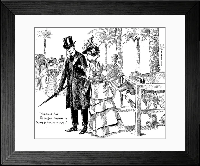 Framed Print : Baby Elephant Pickpocket at Olympia, London, 1893 Framed Print : Baby Elephant Pickpocket at Olympia, London, 1893
