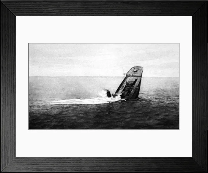Framed Print : Sinking British Merchant Ship, 1916 Framed Print : Sinking British Merchant Ship, 1916