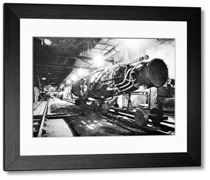 Framed Print : American Soldier with a V-2 Rocket, Nordhausen; Second World Framed Print : American Soldier with a V-2 Rocket, Nordhausen; Second World