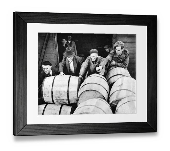 Framed Print : German Workers unloading food, Berlin, 1945 Framed Print : German Workers unloading food, Berlin, 1945
