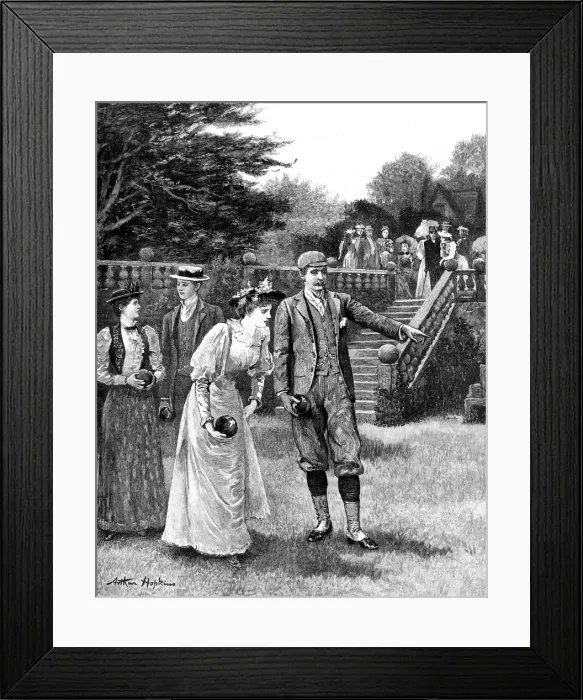 Framed Print : Afternoon Bowling at an English Country House, c. 1893 Framed Print : Afternoon Bowling at an English Country House, c. 1893