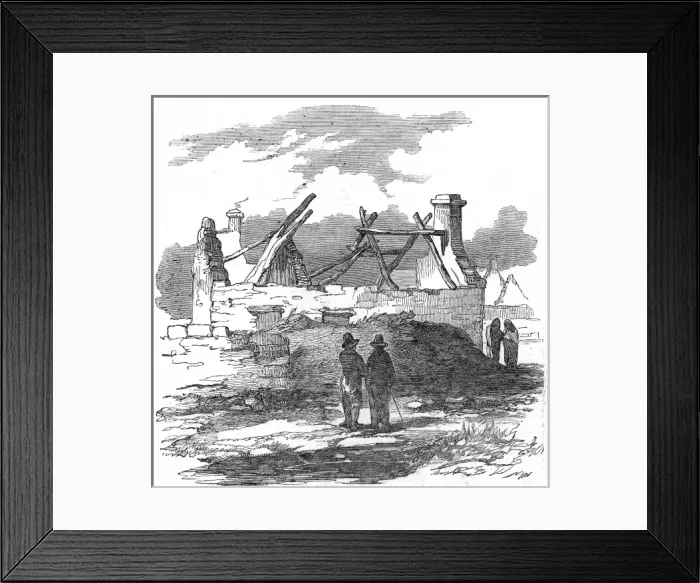 Framed Print : Roofless cabin during evictions in Ireland Framed Print : Roofless cabin during evictions in Ireland