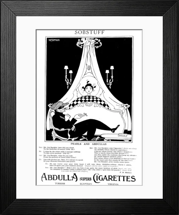 Framed Print : Abdulla Cigarette Advertisement, 1926 Framed Print : Abdulla Cigarette Advertisement, 1926