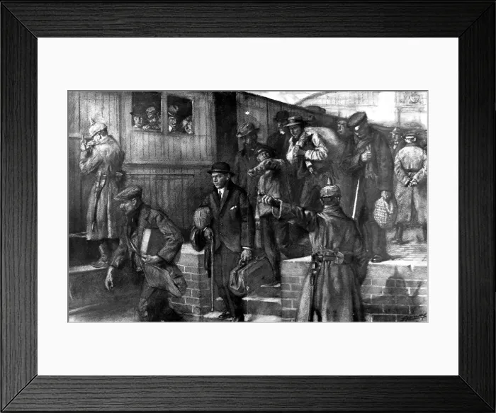 Framed Print : Belgian Civilians being deported to Germany, 1916 Framed Print : Belgian Civilians being deported to Germany, 1916