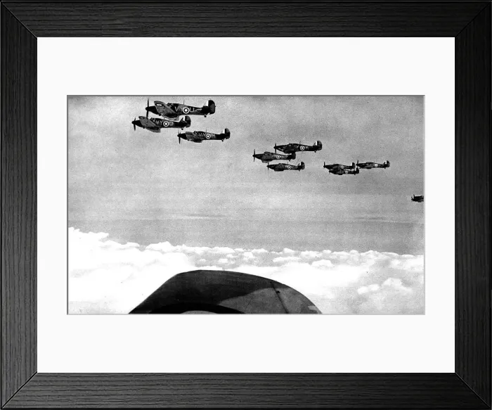 Framed Print : Hawker Hurricanes in formation; Second World War, 1940 Framed Print : Hawker Hurricanes in formation; Second World War, 1940