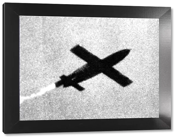 V-1 Flying Bomb in flight; Second World War, 1944
