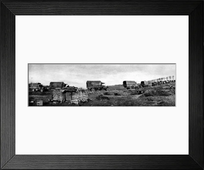 Framed Print : British Convoy heading for the Somme Front; First World War Framed Print : British Convoy heading for the Somme Front; First World War