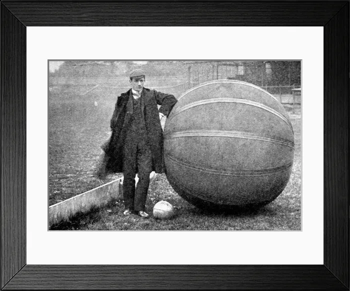 Framed Print : E. V. Hanegan and a Pushball ball, Crystal Palace, 1902 Framed Print : E. V. Hanegan and a Pushball ball, Crystal Palace, 1902