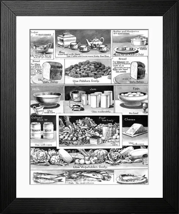 Framed Print : British Food Rationing, First World War, 1918 Framed Print : British Food Rationing, First World War, 1918