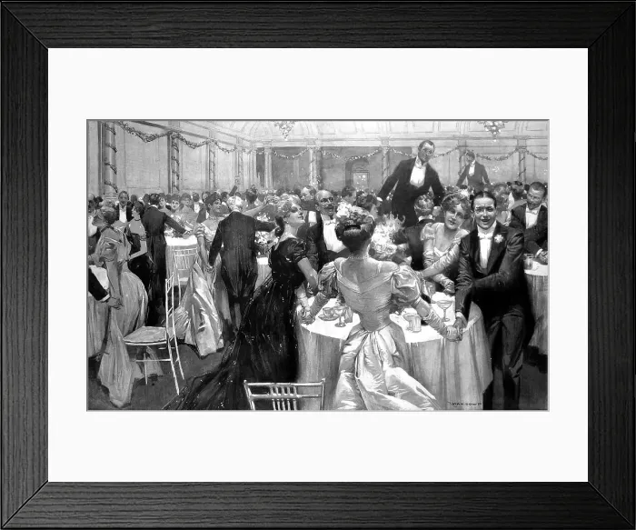 Framed Print : Dinners singing Auld Lang Syne at the Savoy Restaurant, 19 Framed Print : Dinners singing Auld Lang Syne at the Savoy Restaurant, 19