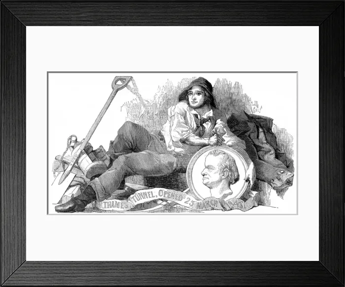 Framed Print : Thames Tunnel Company worker with a Medallion of Sir Marc Is Framed Print : Thames Tunnel Company worker with a Medallion of Sir Marc Is