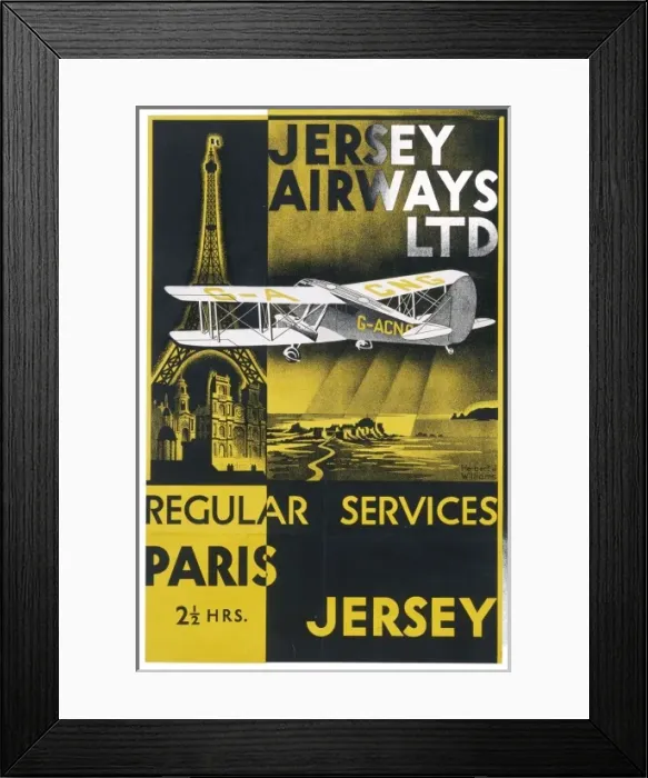 Framed Print : Jersey Airways Poster Framed Print : Jersey Airways Poster
