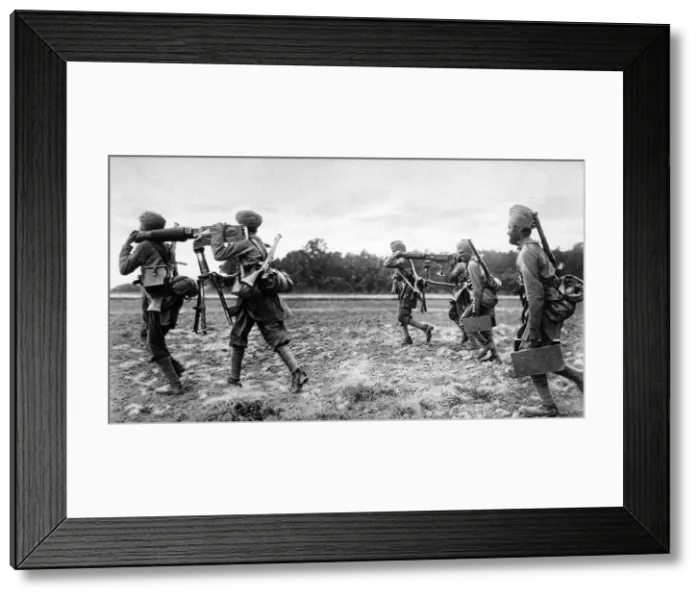 Framed Print : Indian machine gunners mobilize Framed Print : Indian machine gunners mobilize
