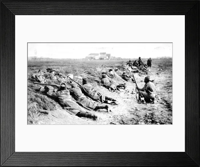 Framed Print : French Colonial troops on the defence at Pervyse Framed Print : French Colonial troops on the defence at Pervyse