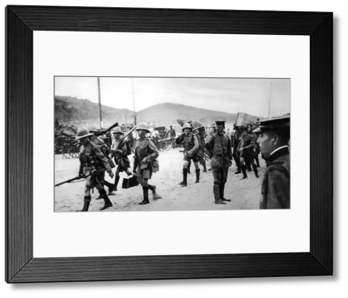 Framed Print : Watched by their Japanese comrades: British troops landed to co-operate against Tsing-Tau Framed Print : Watched by their Japanese comrades: British troops landed to co-operate against Tsing-Tau