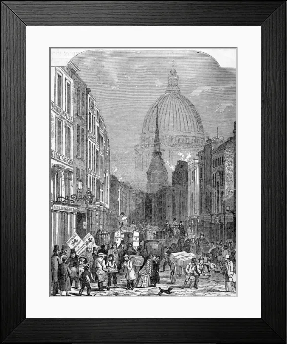 Framed Print : Fleet Street, London, c. 1848 Framed Print : Fleet Street, London, c. 1848
