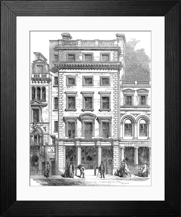 Framed Print : The Union Bank of London, Fleet Street, London, 1857 Framed Print : The Union Bank of London, Fleet Street, London, 1857