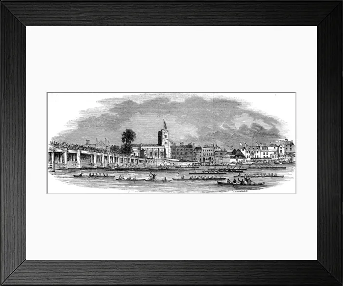 Framed Print : The Thames Regatta at Fulham, London, 1843 Framed Print : The Thames Regatta at Fulham, London, 1843