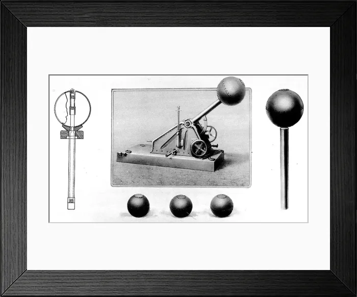 Framed Print : A German trench-mortar, which was introduced to the British Framed Print : A German trench-mortar, which was introduced to the British