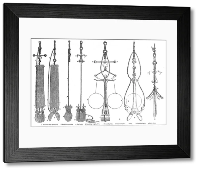 Framed Print : Machinery for Deep-Sea Soundings, 1861 Framed Print : Machinery for Deep-Sea Soundings, 1861