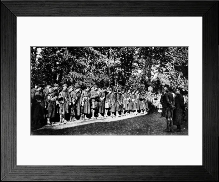 Framed Print : The London Scottish role call after the charge at Messine Framed Print : The London Scottish role call after the charge at Messine