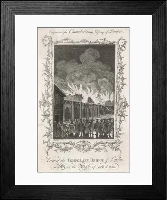 Framed Print : London Bridge Fire Framed Print : London Bridge Fire