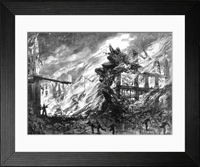 Framed Print : Fire in Clerkenwell, London, 1885 Framed Print : Fire in Clerkenwell, London, 1885