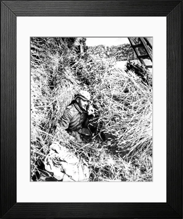 Framed Print : A German artillery observation post in a haystack Framed Print : A German artillery observation post in a haystack