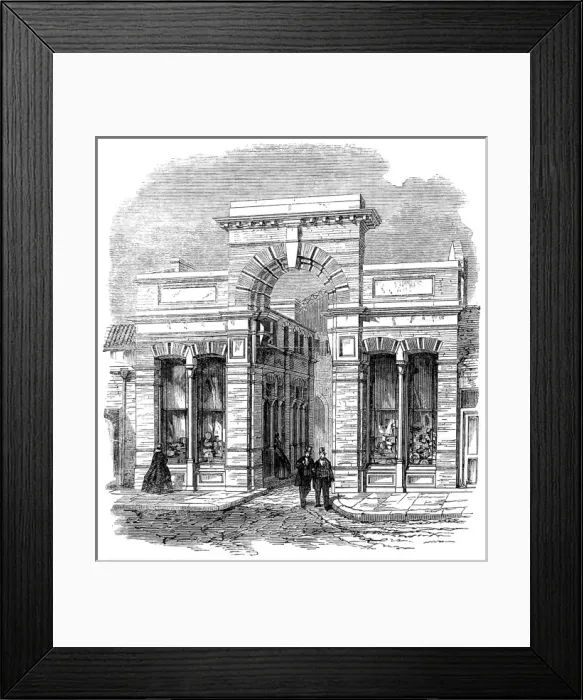 Framed Print : Entrance to the Agricultural Hall, Islington, 1862