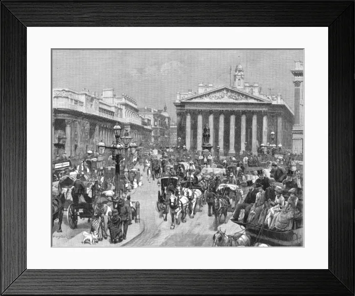 Framed Print : Bank, London, 1887 Framed Print : Bank, London, 1887