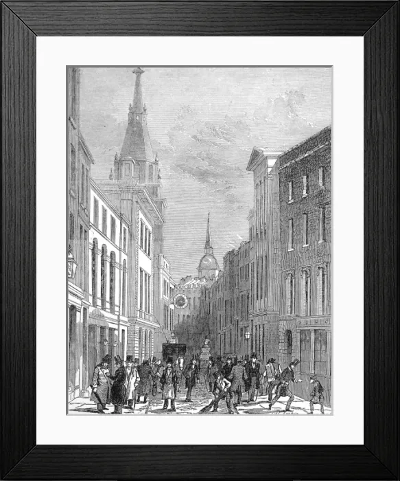 Framed Print : Lombard Street, London, 1849 Framed Print : Lombard Street, London, 1849