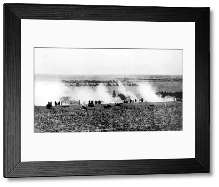Framed Print : A French heavy battery in the artillery duel in the Argonne Framed Print : A French heavy battery in the artillery duel in the Argonne
