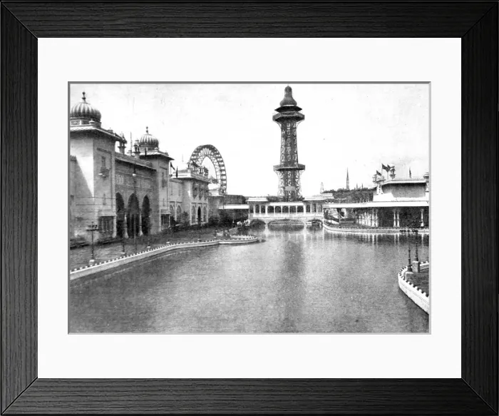 Framed Print : The Lake at the Earls Court Exhibition, 1898 Framed Print : The Lake at the Earls Court Exhibition, 1898