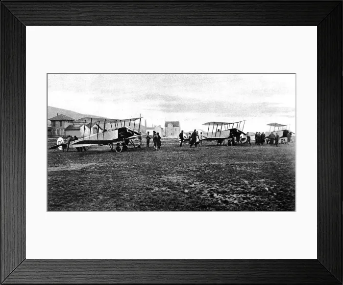 Framed Print : British biplanes about to start for Friedrichshafen Framed Print : British biplanes about to start for Friedrichshafen