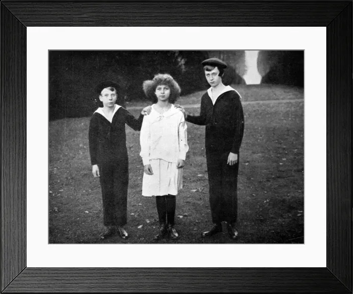 Framed Print : At Hackwood Park while their parents are at the front: The children of the King Framed Print : At Hackwood Park while their parents are at the front: The children of the King