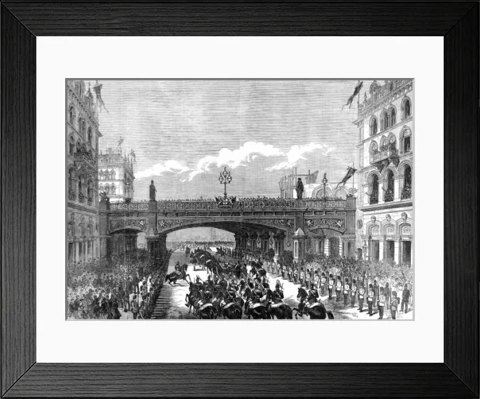 Framed Print : Royal Procession under the Holborn Valley Viaduct, 1869 Framed Print : Royal Procession under the Holborn Valley Viaduct, 1869