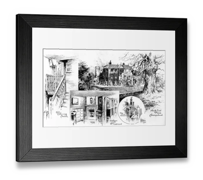 Framed Print : North-End Place, Hampstead Heath, 1908 Framed Print : North-End Place, Hampstead Heath, 1908