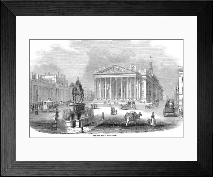Framed Print : The Bank of England and the Royal Exchange, London, 1844