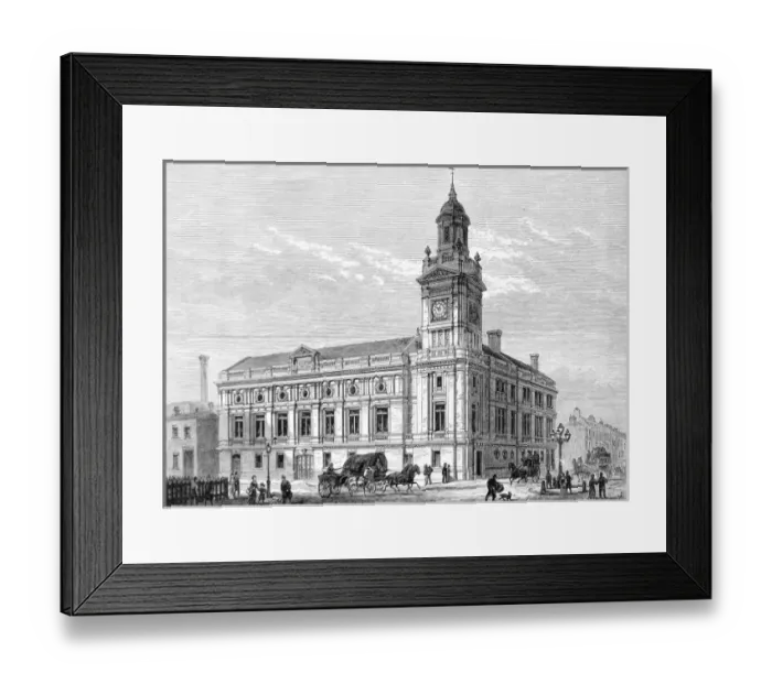 Framed Print : Holborn Townhall, London, 1880 Framed Print : Holborn Townhall, London, 1880