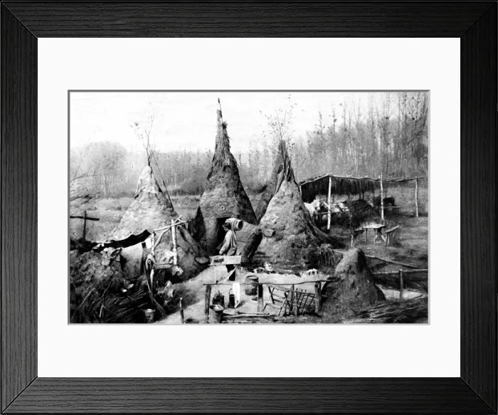 Framed Print : A Senegalese Village built by French artillerymen behind the fighting line Framed Print : A Senegalese Village built by French artillerymen behind the fighting line