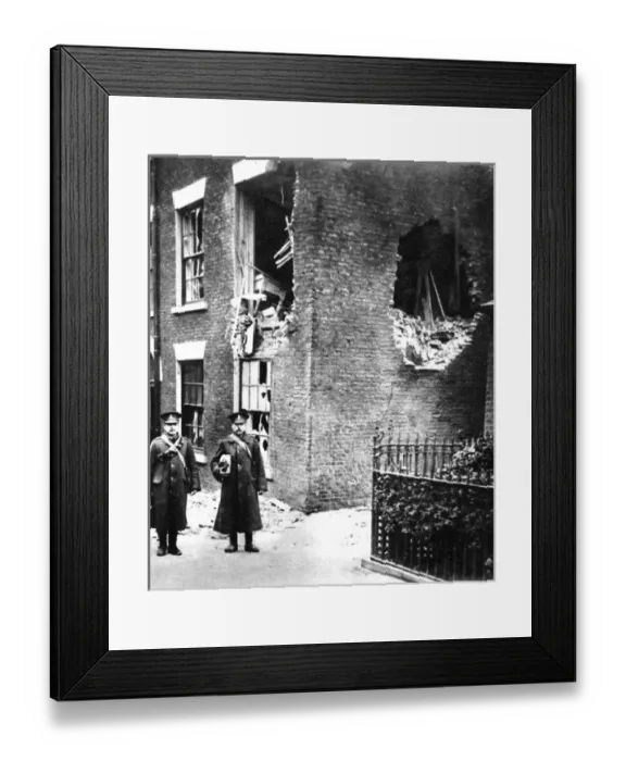 Framed Print : Scarborough after the German east coast bombardment: Kingscliffe camp offices damaged by a shell Framed Print : Scarborough after the German east coast bombardment: Kingscliffe camp offices damaged by a shell