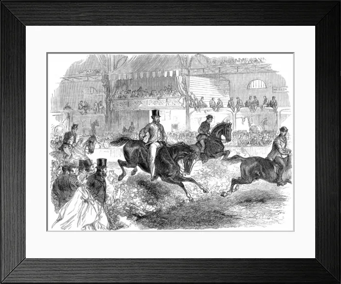 Framed Print : Horse Jumping at Islington, London, 1864 Framed Print : Horse Jumping at Islington, London, 1864