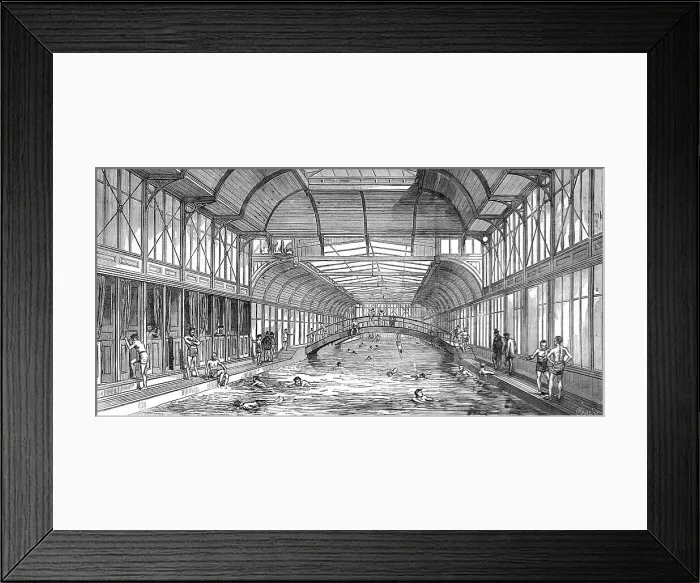 Framed Print : The Floating Swimming Bath, Charing Cross, London, 1875 Framed Print : The Floating Swimming Bath, Charing Cross, London, 1875