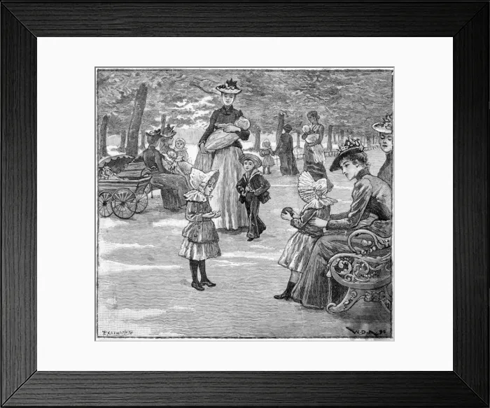 Framed Print : HYDE PARK. Children and their nurses Framed Print : HYDE PARK. Children and their nurses