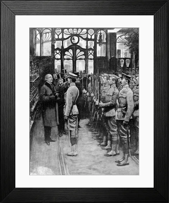 Framed Print : Inspection of Territorials at Harrods, London, 1909 Framed Print : Inspection of Territorials at Harrods, London, 1909