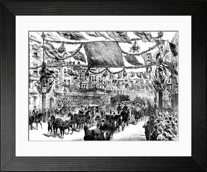Framed Print : Queen Victorias visit to East London, 1887 Framed Print : Queen Victorias visit to East London, 1887