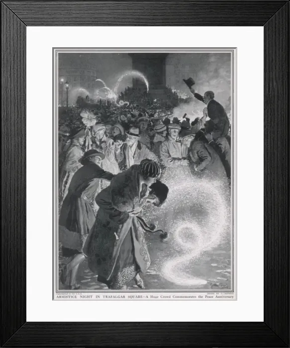 Framed Print : Armistice Night in Trafalgar Square, London Framed Print : Armistice Night in Trafalgar Square, London